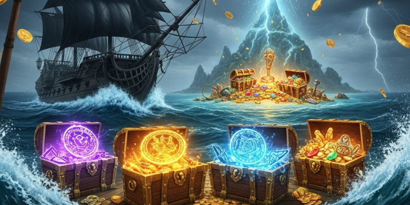 4 Pirate Chests